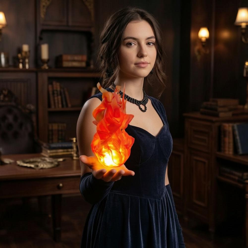 Cosplay Fireball Prop - อุปกรณ์ประกอบฉากไฟลูกบอลแบบพกพา อุปกรณ์ประกอบฉากไฟลูกบอลลอยได้ ไฟลูกบอลเรืองแสง LED ไฟฉายแบบพกพา ใช้พลังงานจากแบตเตอรี่
