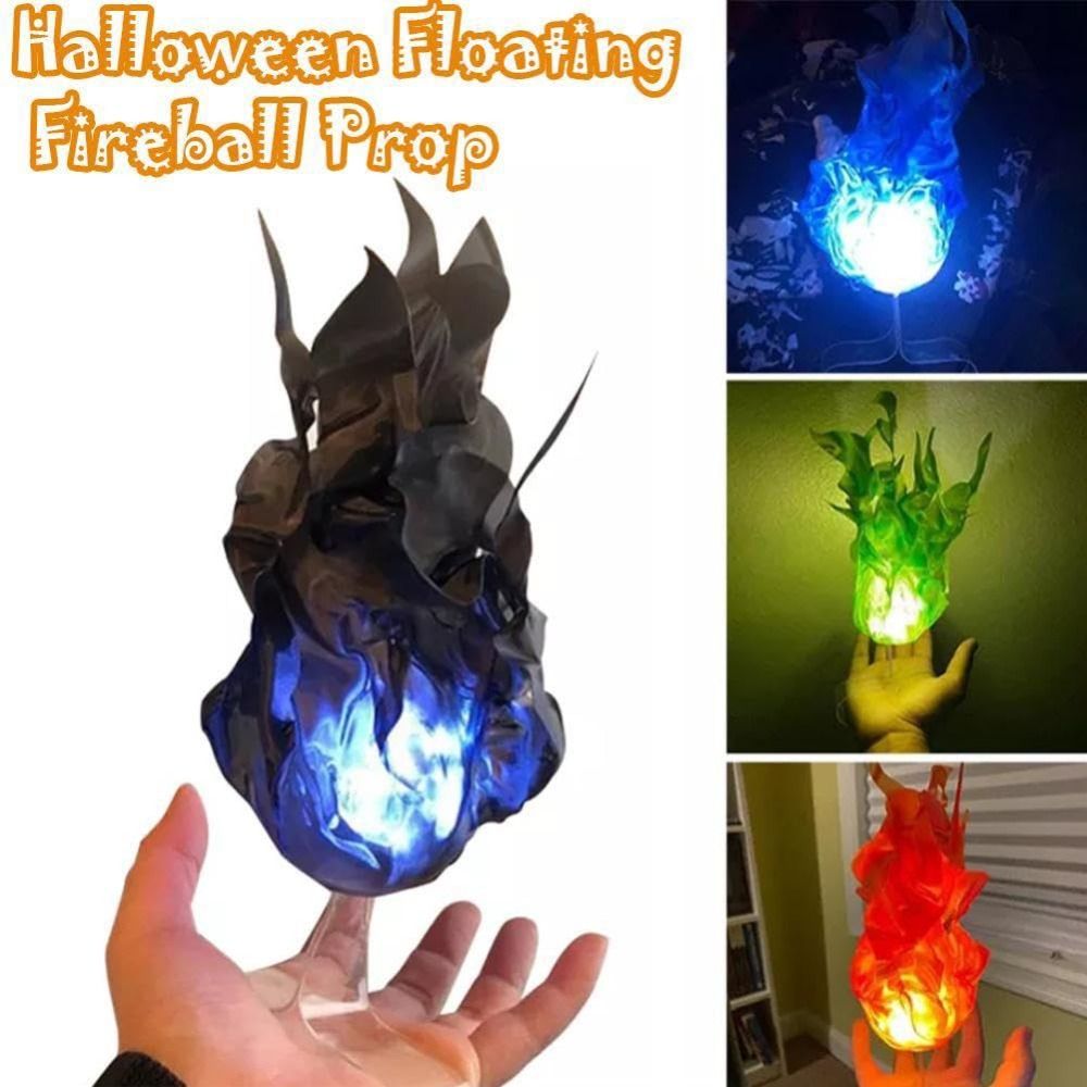 Cosplay Fireball Prop - อุปกรณ์คอสเพลย์ ลูกไฟลอยได้ ของตกแต่งฮาโลวีน โคมไฟผีไฟเทียมแบบใช้ซ้ำได้ อุปกรณ์ตกแต่งงานปาร์ตี้ ไฟปลอมลอยได้