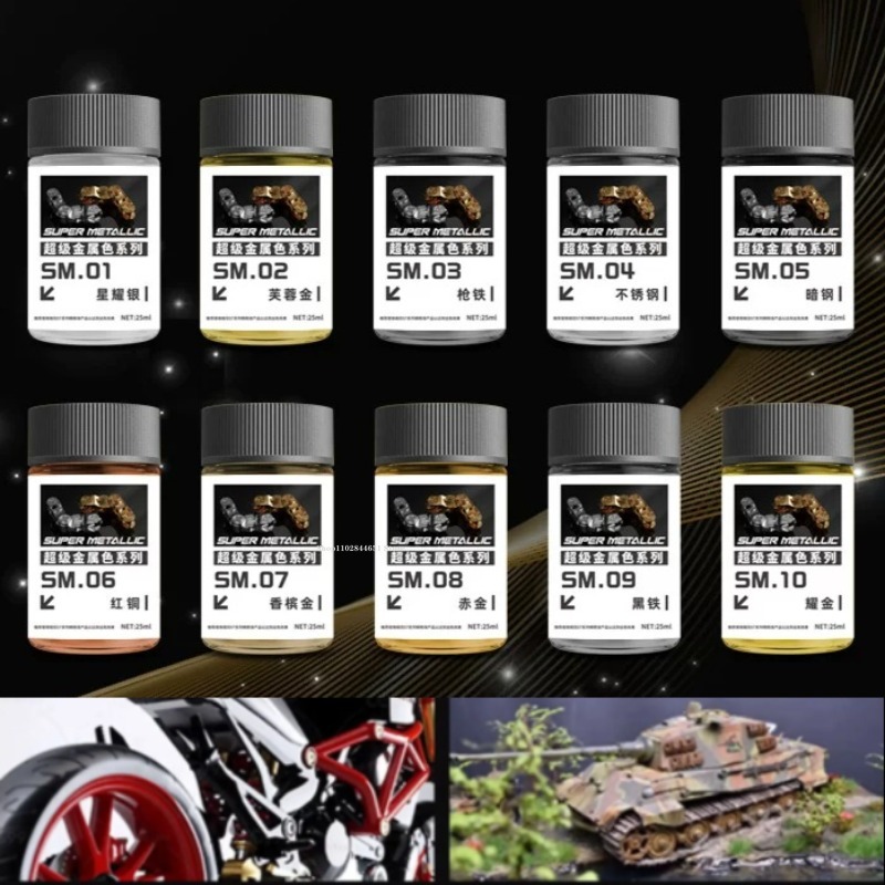 Metallic Spray Paint - SM01-SM18 ซุปเปอร์เมทัลลิกคัลเลอร์ซีรีส์ นิโตร ออยลี่ เพ้นท์ สีเงินกระจก